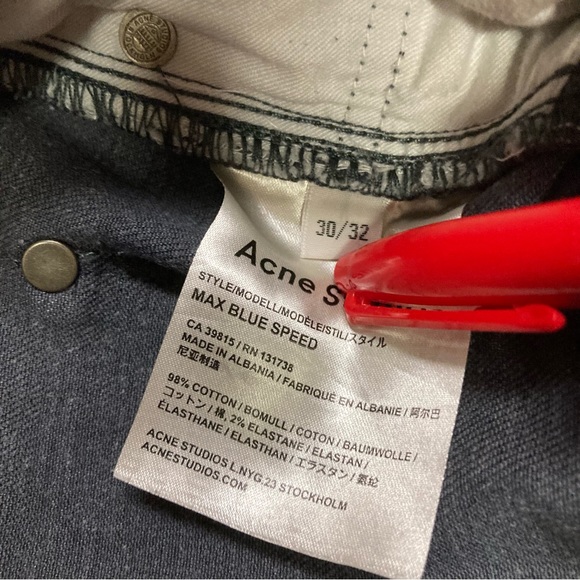 Acne Studios max blue speed slim jeans 30x32 great condition dark grey - Picture 5 of 6